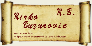 Mirko Buzurović vizit kartica